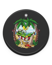Alien Stoner Beach Party Circle Ornament (Porcelain) tile