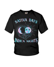 Sativa days indica nights Youth T-Shirt tile