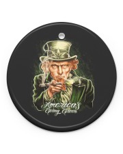 MARIJUANA UNCLE SAM AMERICA'S GOING GREEN Circle Ornament (Porcelain) tile