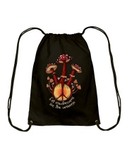 Eat mushrooms see the universe Drawstring Bag tile
