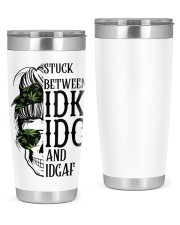 Messy Bun Skull Weed Mom Stuck Between idc, idk, idgaf 20oz Tumbler tile