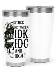 Messy Bun Skull Weed Mom Stuck Between idc, idk, idgaf 30oz Tumbler tile