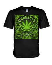 Can-abis Sa-tiva V-Neck T-Shirt tile