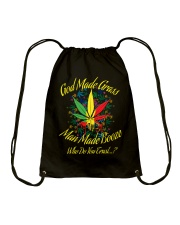 God Made Grass Man Made Booze 2 Drawstring Bag tile