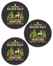 Sm-oking solves half of my problems Hunting solves the rest Circle Ornament (Porcelain) tile