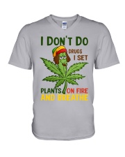 I Don't Do Drugs Can-nabis V-Neck T-Shirt tile