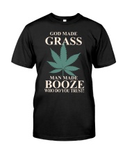 God Made Grass Man Made Booze Premium Fit Mens Tee tile