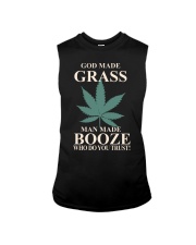 God Made Grass Man Made Booze Sleeveless Tee tile
