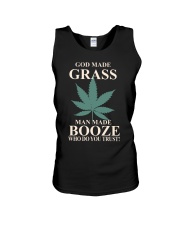 God Made Grass Man Made Booze Unisex Tank tile
