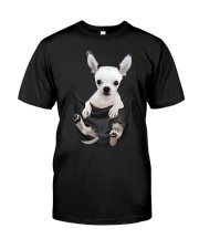 Chihuahua in pocket scratch shirt funny Premium Fit Mens Tee thumbnail