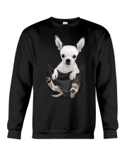 Chihuahua in pocket scratch shirt funny Crewneck Sweatshirt thumbnail