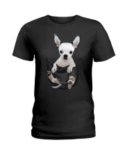 Chihuahua in pocket scratch shirt funny Ladies T-Shirt thumbnail