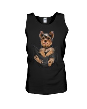Yorkshire terrier in pocket scratch shirt funny Unisex Tank thumbnail