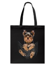Yorkshire terrier in pocket scratch shirt funny Tote Bag thumbnail