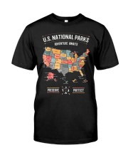 US National Parks Map Preserve Protect Classic T-Shirt front