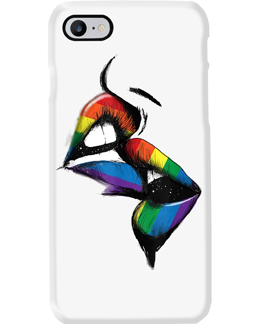Lesbian Lips Kissing Rainbow Phone Case
