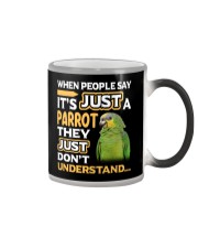 Orange Winged Amazon It's Not Just A Parrot Color Changing Mug tile
