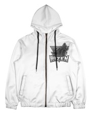 Rizen Gray Men's All Over Print Full Zip Hoodie tile
