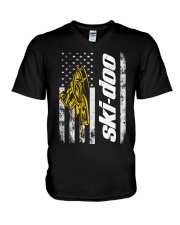 FLAG SKI YELLOW V-Neck T-Shirt thumbnail