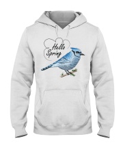 Hello spring blue bird Hooded Sweatshirt tile