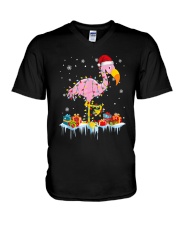 Flamingo Christmas V-Neck T-Shirt tile