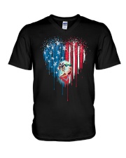 Great-Dane-Bleeding-Heart-American V-Neck T-Shirt thumbnail
