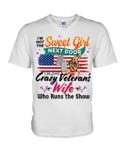 I Am The Crazy Veteran's Wife V-Neck T-Shirt tile