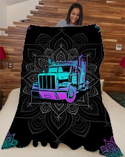 TRUCKER Large Fleece Blanket - 60" x 80" aos-coral-fleece-blanket-60x80-lifestyle-front-04