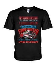 Old Firefighter's Wife V-Neck T-Shirt tile