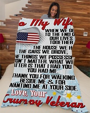 Veteran's Wife Premium Large Fleece Blanket - 60" x 80" aos-coral-fleece-blanket-60x80-lifestyle-front-04