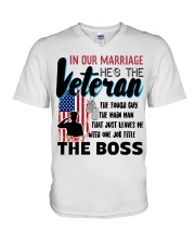 Veteran's Wife V-Neck T-Shirt tile