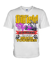 Oilfield Man's Wife V-Neck T-Shirt tile