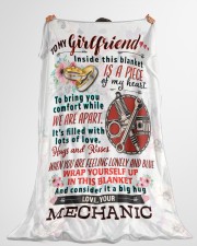 MECHANIC'S GIRLFRIEND- PREMIUM Large Fleece Blanket - 60" x 80" aos-coral-fleece-blanket-60x80-lifestyle-front-10