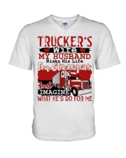TRUCKER'S WIFE V-Neck T-Shirt tile