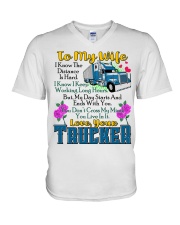 Trucker's Wife V-Neck T-Shirt tile
