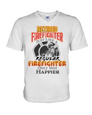 RETIRED FIREFIGHTER V-Neck T-Shirt tile