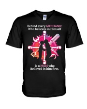 Mechanic's Mom V-Neck T-Shirt tile