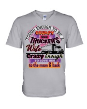 Old Trucker's Wife V-Neck T-Shirt tile