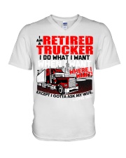 Retired Trucker V-Neck T-Shirt tile