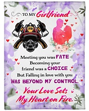 Firefighter's Girlfriend Premium Large Fleece Blanket - 60" x 80" front