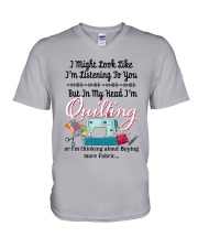 Quilting V-Neck T-Shirt tile