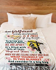 LINEMAN'S GIRLFRIEND- PREMIUM Large Fleece Blanket - 60" x 80" aos-coral-fleece-blanket-60x80-lifestyle-front-02