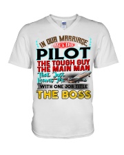 Pilot's Wife V-Neck T-Shirt tile