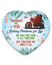 Biker's Wife - Heart ornament - single (porcelain) front