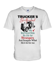 TRUCKER'S GIRLFRIEND V-Neck T-Shirt tile