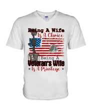 VETERAN'S WIFE V-Neck T-Shirt tile