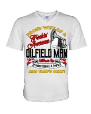 Oilfield Man's Wife V-Neck T-Shirt tile