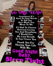 Trucker's Wife Large Fleece Blanket - 60" x 80" aos-coral-fleece-blanket-60x80-lifestyle-front-04