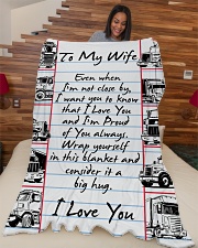 TRUCKER'S WIFE Premium Large Fleece Blanket - 60" x 80" aos-coral-fleece-blanket-60x80-lifestyle-front-04