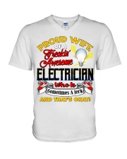 Electrician's Wife V-Neck T-Shirt tile